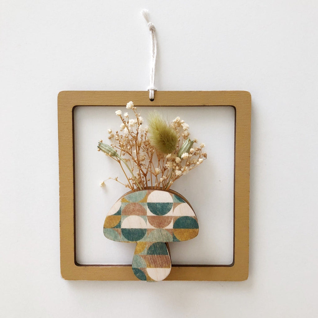 Groovy Framed Square Mushroom