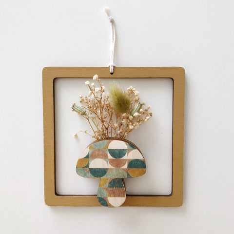 Groovy Framed Square Mushroom