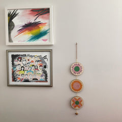 Happy Hanging Modern Mobile - Blooms (Purple, Orange, Green)