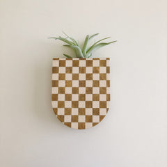 Checkered Pocket Wall Planter Vase